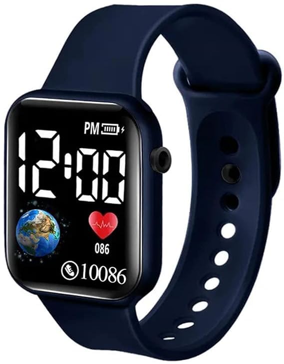 KE GALLERY Luminous LED Display Fashionable Children Kids Digital Watches Waterproof Sports Square Electronic Led Watch for Kids Boy Baby Girls Digital Watch for Kids (Blue) (B0D5QWV6XT) Amazon Price History, Amazon Price Tracker