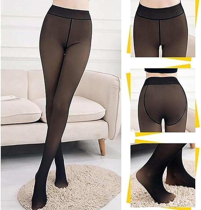 Winter Warm Thermal Fleece Lined Thick Tights Women Slim Fit Leggings Pants Waist (Size : 26 to 34 Inch Stretchable) - Image 4