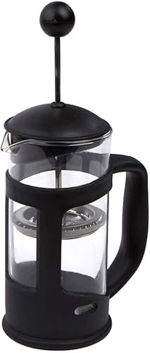 Miniatura 7 de Cafetera de prensa francesa con filtro reutilizable de acero inoxidable, vidrio de borosilicato alto, 12 onzas, color negro