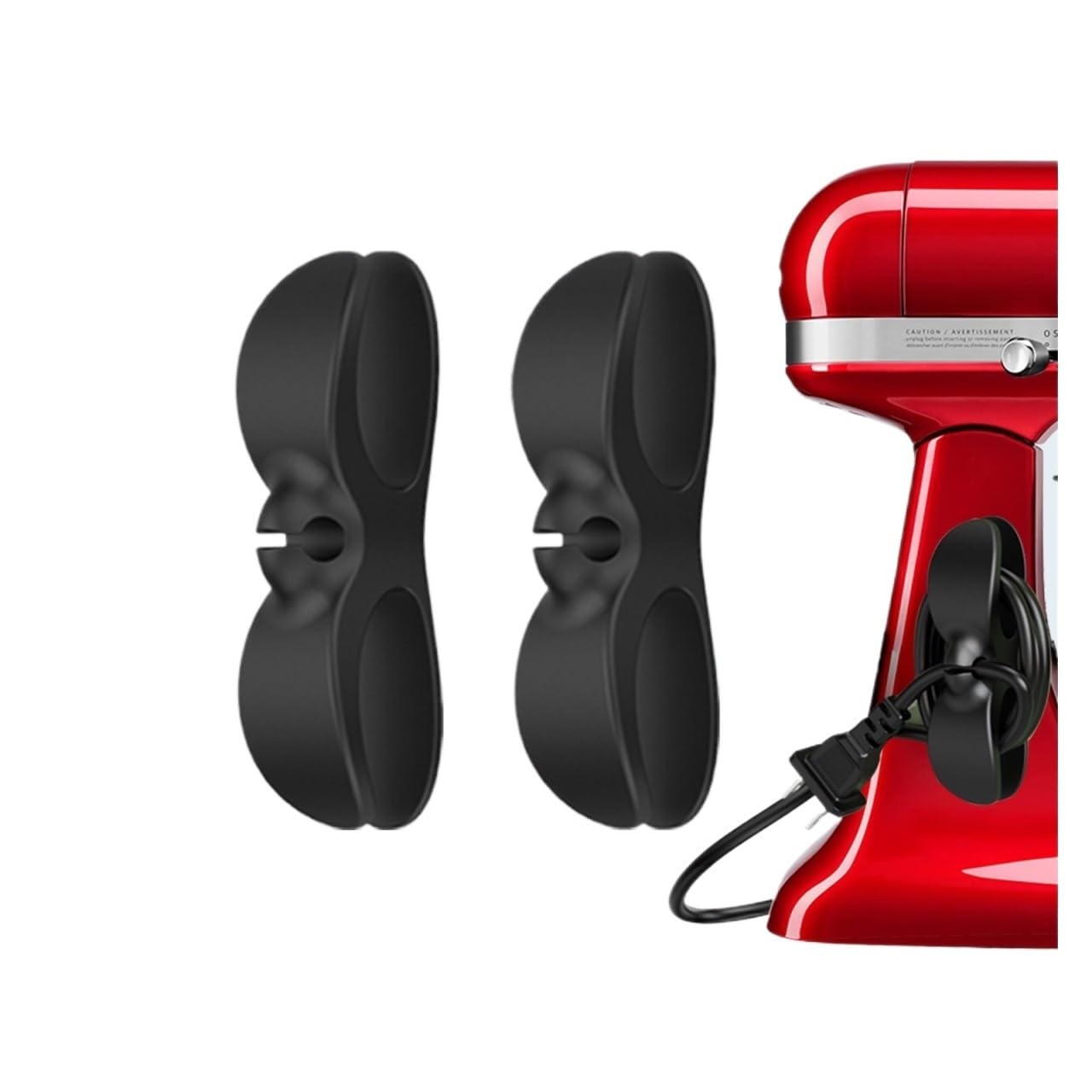 Sunrrafck 2Pcs Black 2Pcs Cord Organizer For Appliances, Kitchen Appliance Wrapper, Winder,Newest Designed Holder,Stick On Coffee Maker(2Pcs Black)