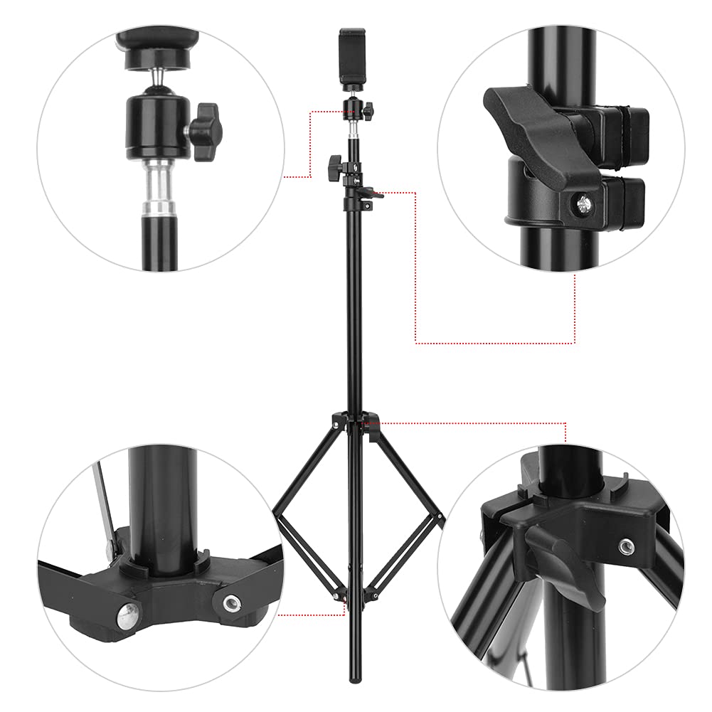 Treppiede per telefono, treppiede con rotazione di 360 gradi pieghevole portatile da 78,7 pollici per iPhone 8 Plus per attività di fotografia all'aperto
