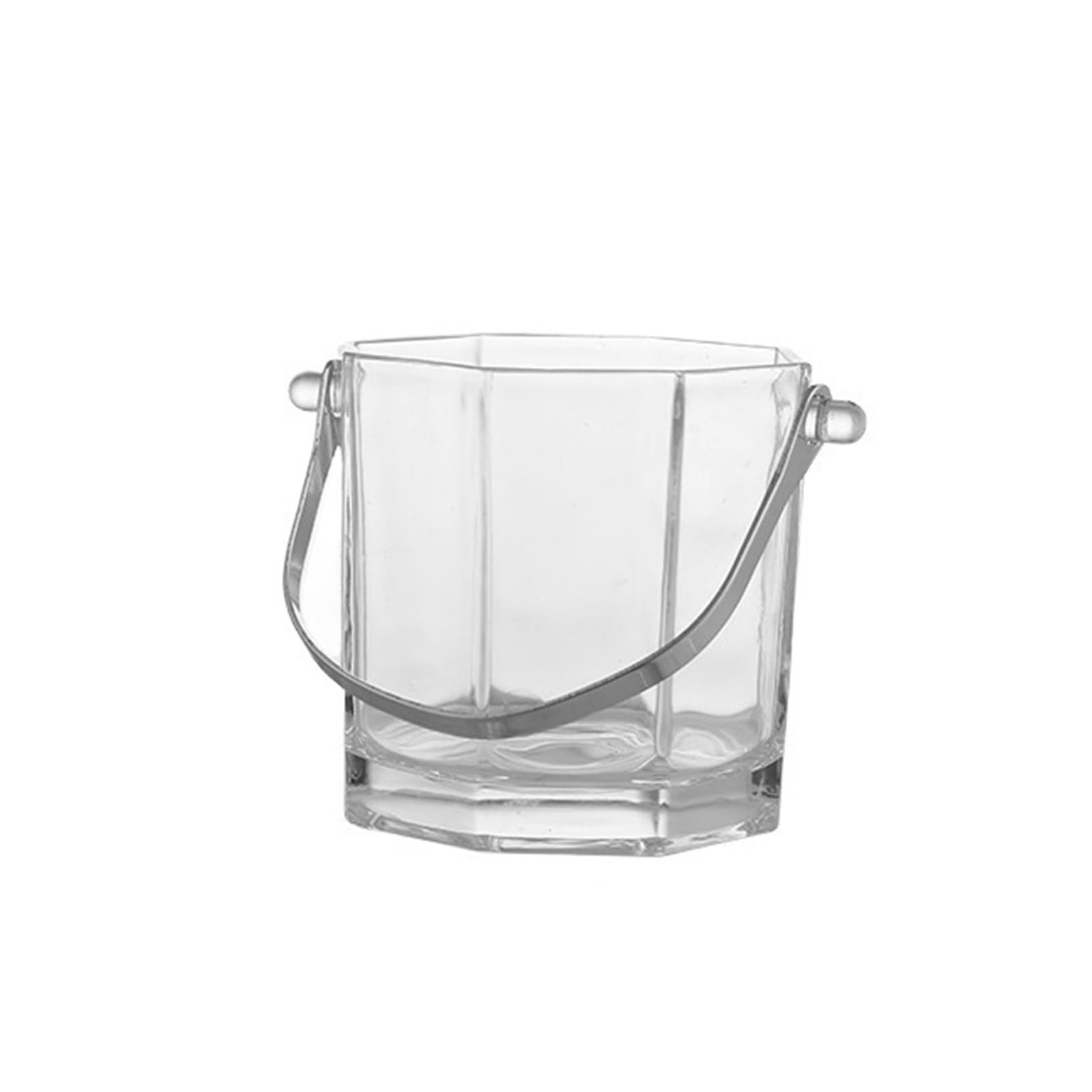 Lijiaxiuyc-101 ice bucket 1.1L Glass Ice Bucket With Handle Octagonal Champagne For Bar Party champagne bucket