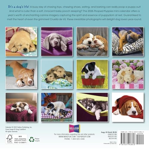 2026 Pooped Puppies Mini Calendar - Image 2