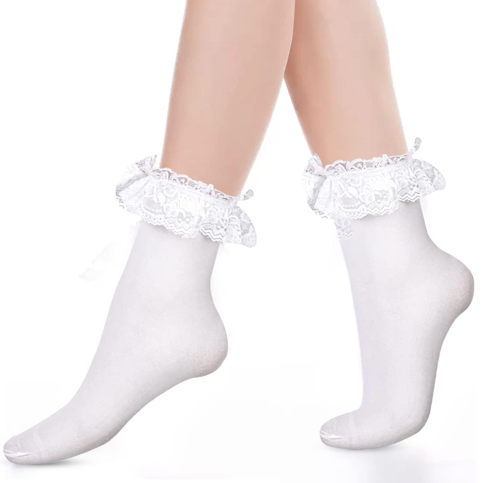 5 paia di calzini con fiocco - Lilla - Bambina