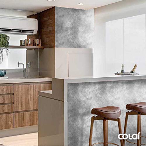 Papel de Parede Adesivo Industrial Cimento Queimado 10 3m