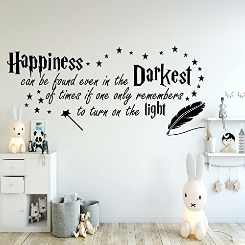 Image of Quote Happiness can be Found Even in The Darkest Wall Sticker Decor Nursery Decal for Kid’s Room