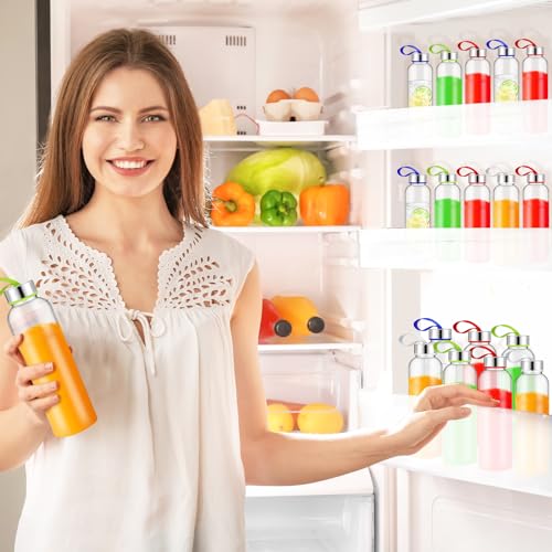 Zubebe 24 Pcs 17 Oz Water Bottles Bulk Reusable Plastic Bottles With Stainless Steel Leak Proof Lids 4 Color Nylon Carrying Strap Shaker Clear Juice Bottles For Fall Halloween Christmas Party Favors thumb #4