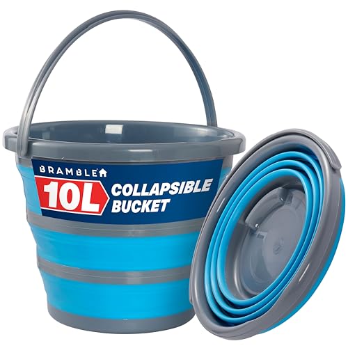 BRAMBLE Seau Pliable, Seau de Nettoyage Ménager, 10L - Voyage, Voitures, Camping, Camping-Car, Randonnée, Pêche...