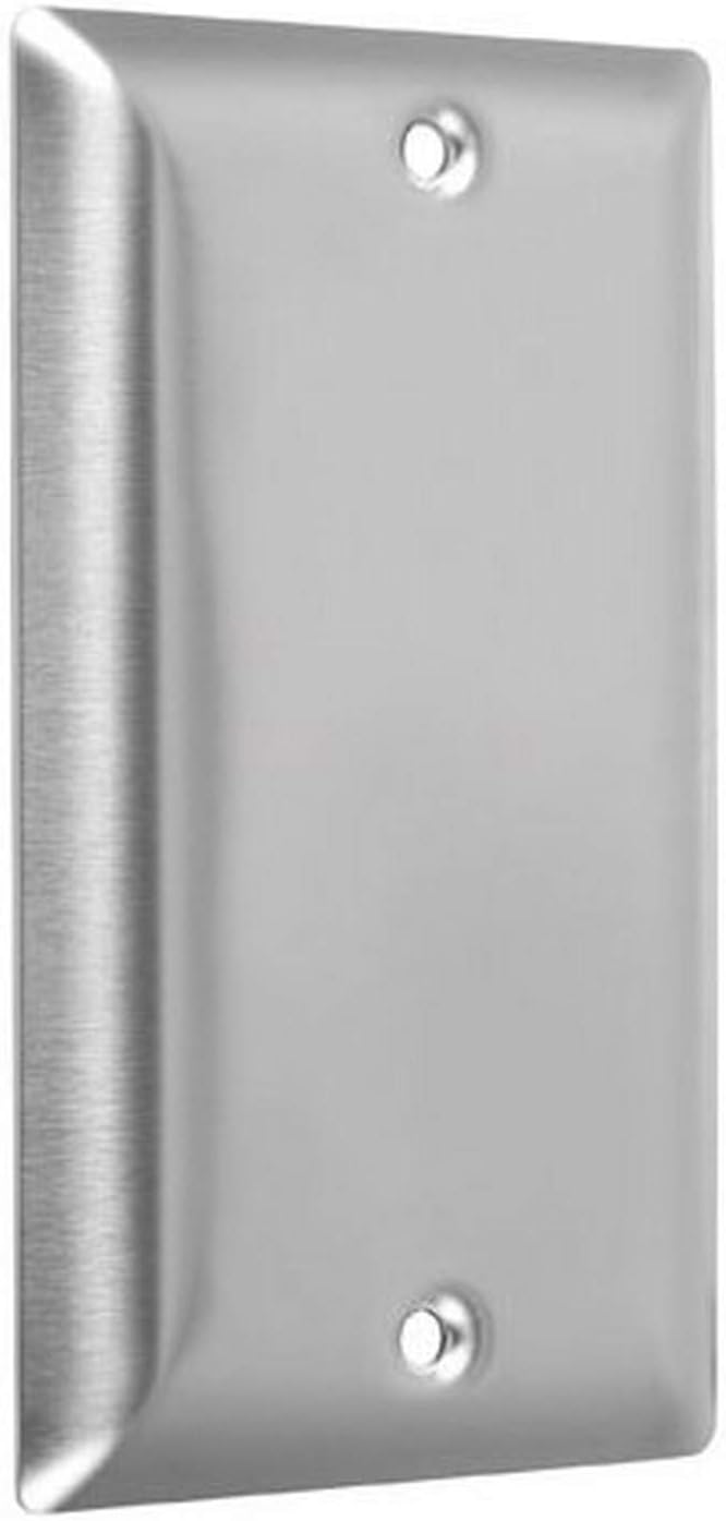 TayMac WSS-B Standard Stainless Steel Wallplate with Blank, Single Gang, Smooth Brushed Finish
