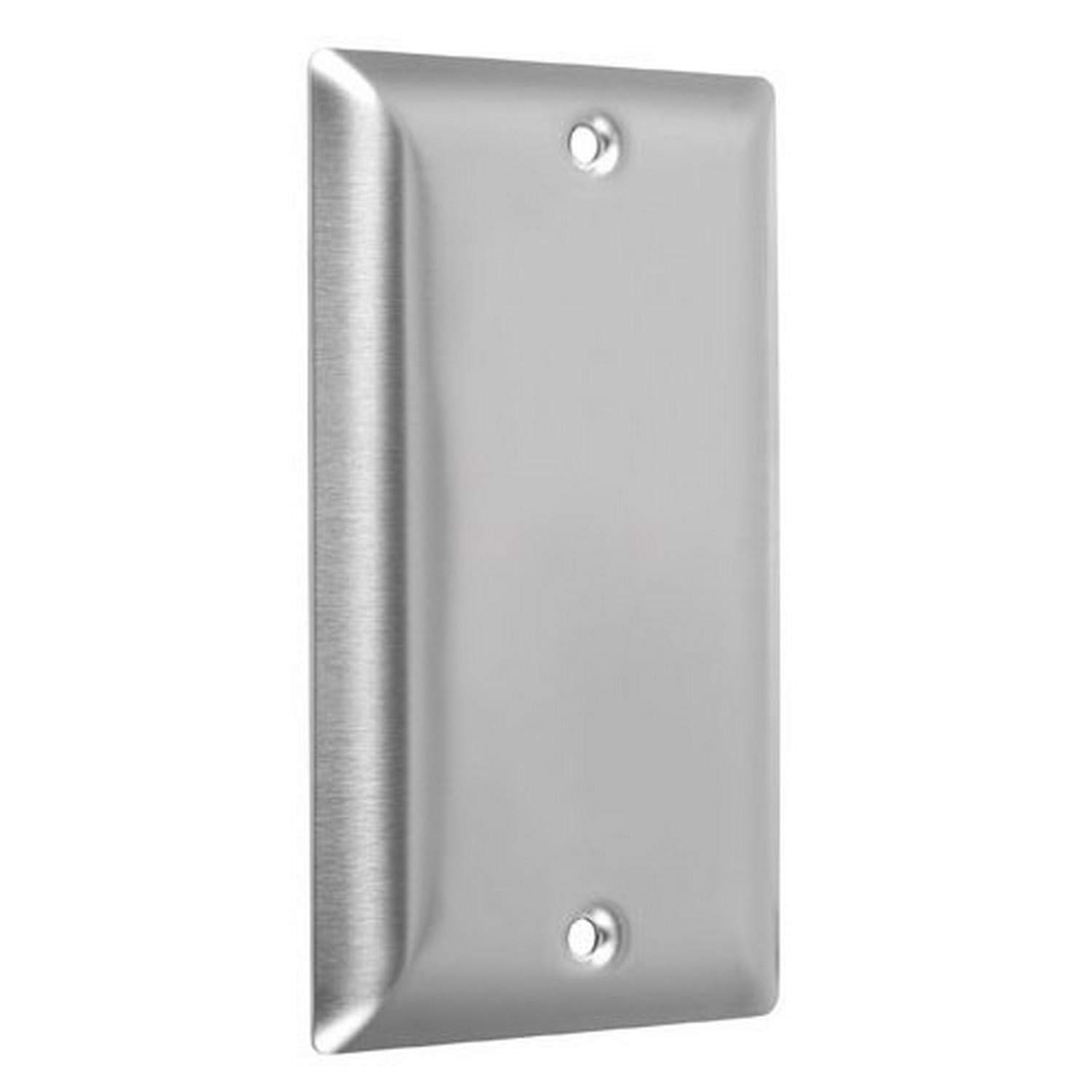 TayMac WSS-B Standard Stainless Steel Wallplate with Blank, Single Gang, Smooth Brushed Finish