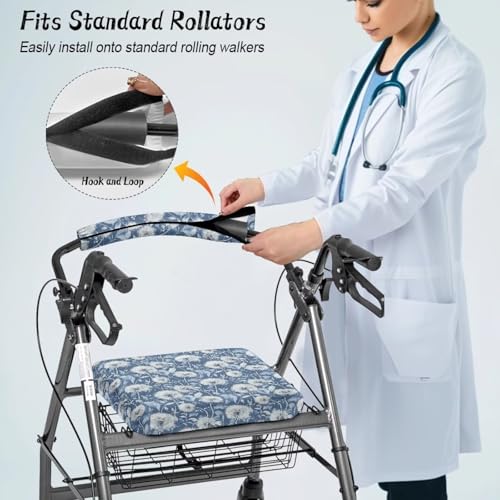 Image of Dandelion Walkers Seat Covers for Men Soft Rollator Walker Seat and Backrest Covers Adjustable Walkers Seat Covers for Seniors Women Men