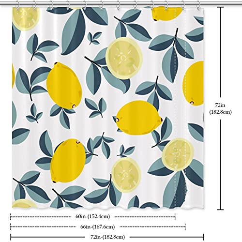 Rideau de douche imperméable motif feuilles de citron 183x183 cm