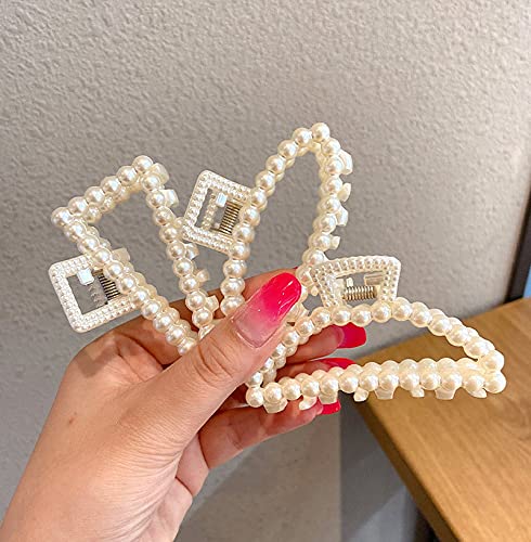 Miniatura 5 de Pinzas para el cabello con perlas, pinzas para el cabello retro, color champán, medianas, antideslizantes, pinzas decorativas para el cabello,