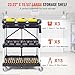 VEVOR Foldable Utility Service Cart, 165LBS 3 Shelf Heavy Duty Plastic Rolling Cart with 360° Swivel Wheels (2 with Brakes), Ergonomic Handle, Portable Garage Tool Cart for Warehouse Office Home