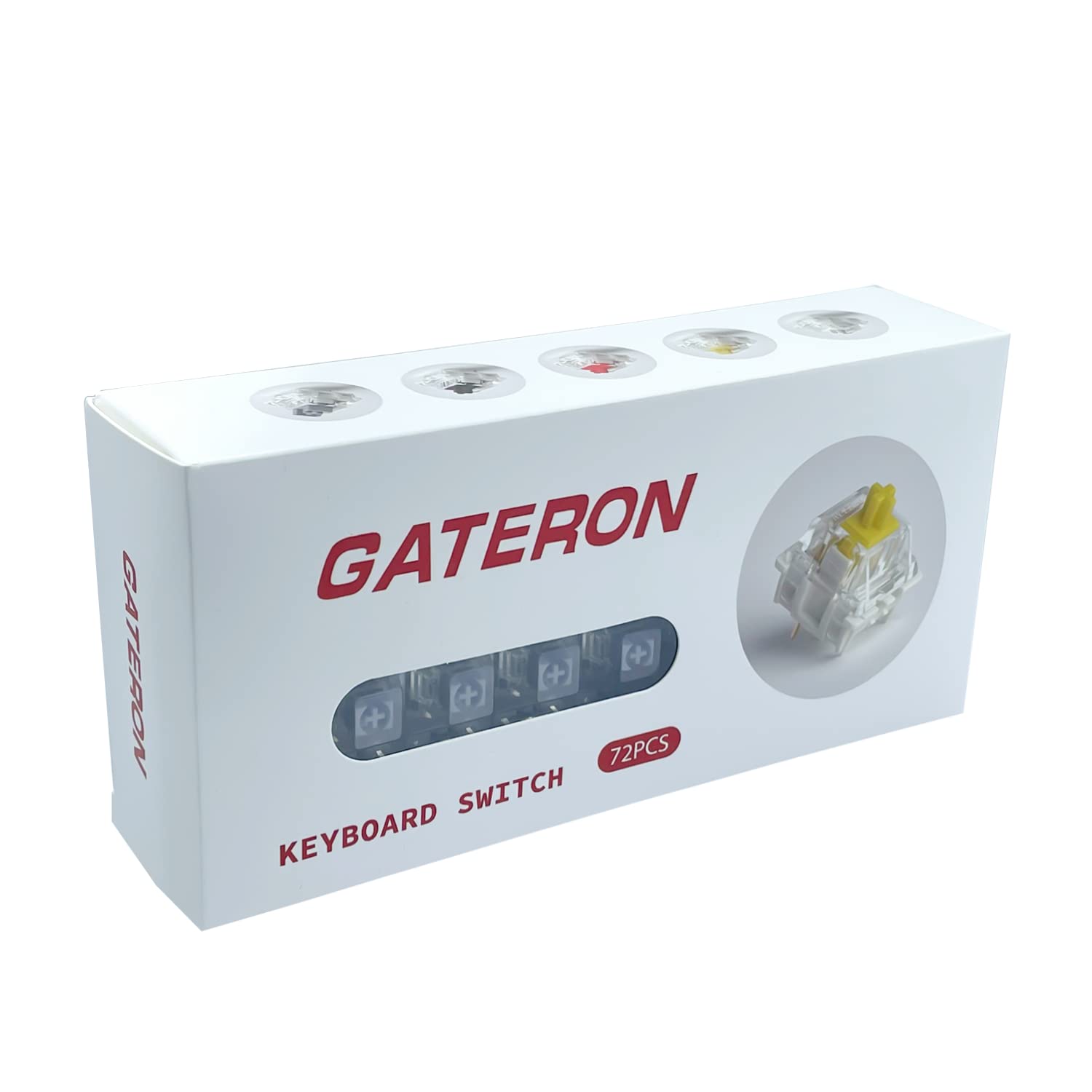 Gateron G Silver Pro Commutateurs pré-lubrifiés 3 broches RVB SMD linéaire anti-poussière à ressort unique pour clavier mécanique de jeu (72 pièces, argent)