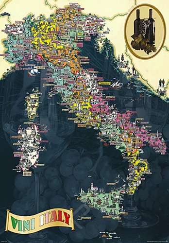 Vini d' Italia - HUGE LAMINATED/ENCAPSULATED POSTER