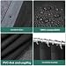 URAQT Duschvorhang, Anti-schimmel Wasserdicht Schnelltrocknend Duschvorhänge, Waschbar PEVA Shower Curtains 180x180 cm mit 12 Duschvorhangringen, Badewanne Shower Curtain (Schwarz)