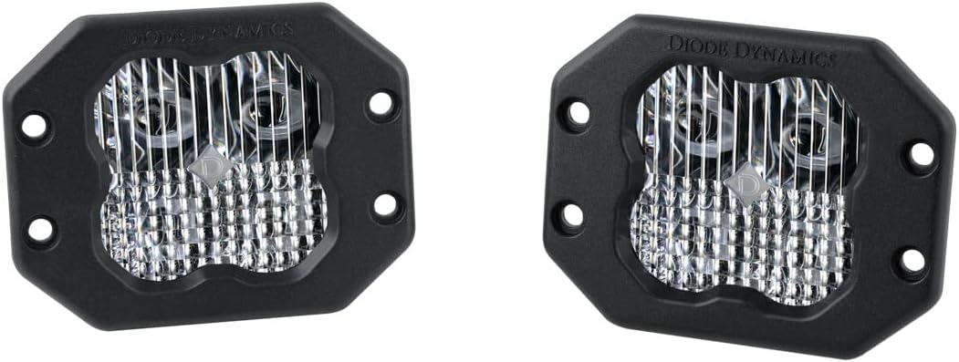 Diode Dynamics Stage Series 3in SAE/DOT White Pro Flush Mount LED Pod (pair), Combo with Red Backlight