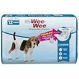 Four Paws Wee-Wee Super Absorbent Disposable Adjustable Dog Potty Training Diapers, Leak-Proof Protection for Dogs, Size Medium, 15