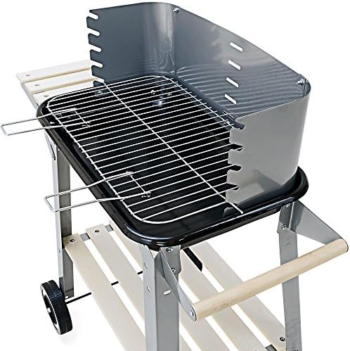 Deuba Barbecue Mobile avec Grille réglable avec Roues et poignée 83 x 44 x 87 cm Métal et Bois BBQ, grillades Cuisson - Mes Grillades Deuba Barbecue Mobile avec Grille réglable avec Roues et poignée 83 x 44 x 87 cm Métal et Bois BBQ, grillades Cuisson