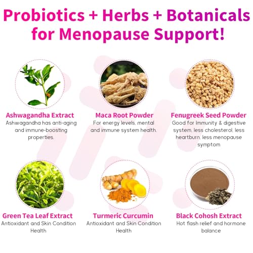 Image of Menopause Supplements for Women, 120 Billion CFUs Probiotics for Women, 13-in-1 Herbs & Botanicals Complex, for Hormone Menopause, Hot Flashes, Night Sweats, Mood Swings, Sleep Disturbances - 240 Cap