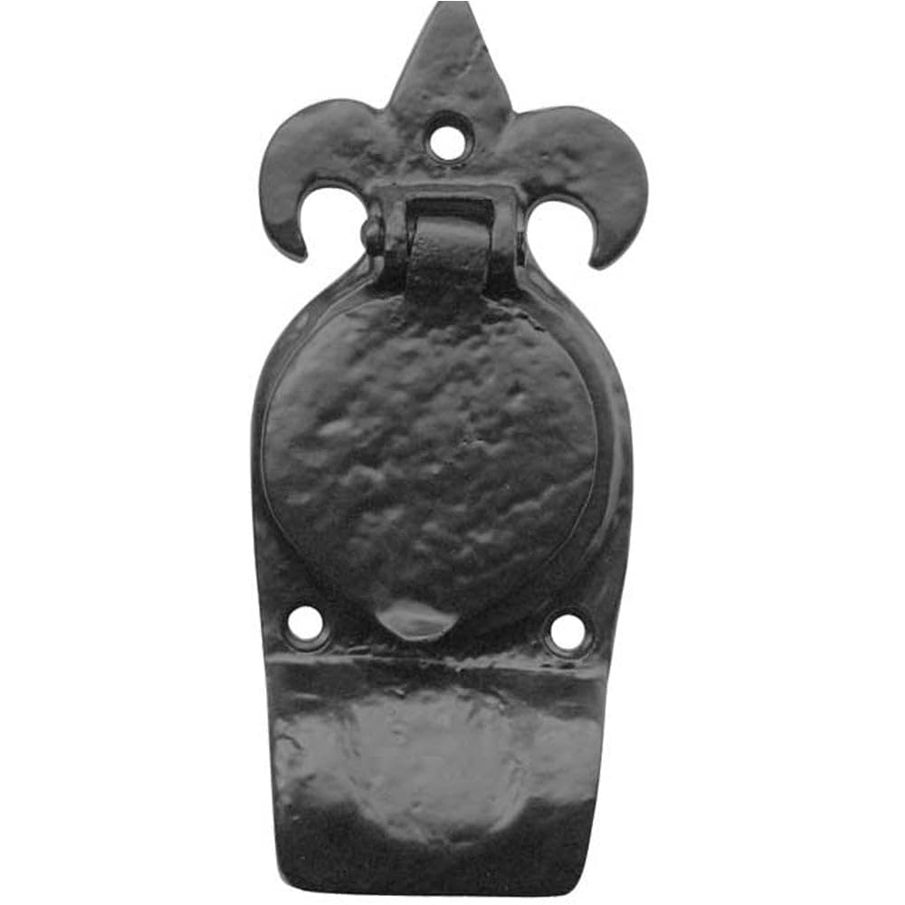 Loops Black Elegant Antique Fleur De Lys Cylinder Pull In - 123Mm - Door Lock Plate