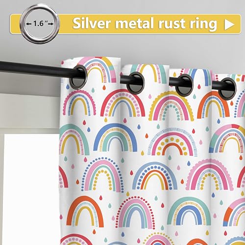 Image of Blackout Rainbow Curtains for Kids Nursery Curtain, C3, 52 inch x 63 inch, 2 Panels