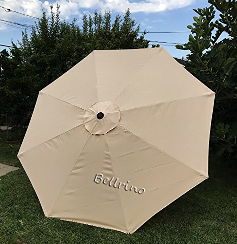 Bellrino Decor Replacement Taupe Strong And Thick Umbrella Canopy For 9Ft 8 Ribs Taupe (Canopy Only) (Beige-98) #TOP1