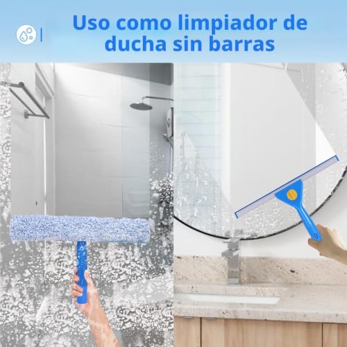 Limpiador de ventanas con extractor de 35 cm y mango largo para limpieza de cristal 5