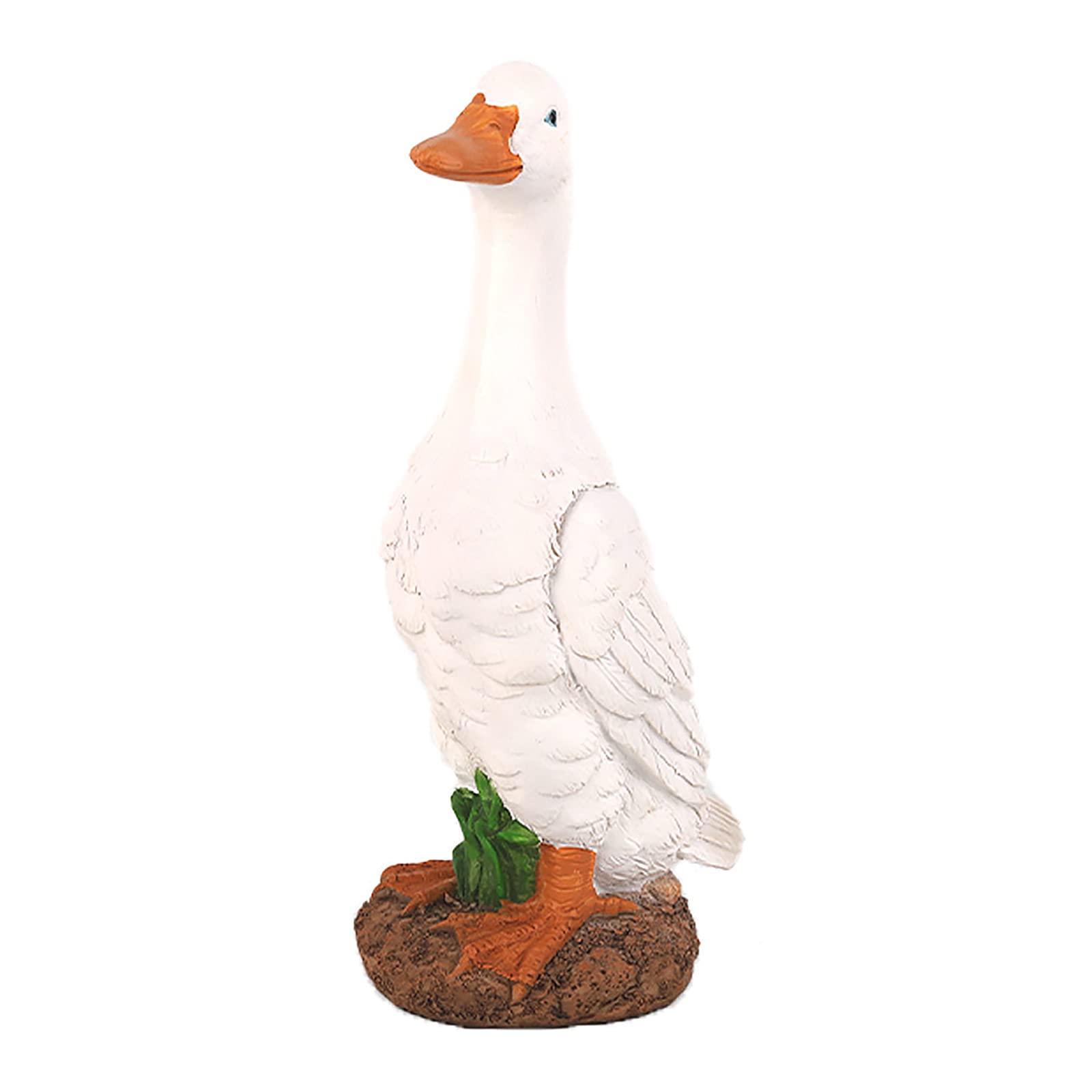 Beluapi White Resin Garden Patio Goose Statues, Duck Statue Artificial Duck Model Realistic Sculpture For Pond Decoration Art Crafts Statues Small Animal Scene Layout