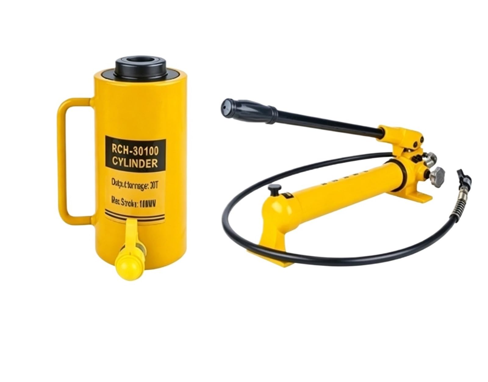 DUOCAI Hydraulic Ram Jack Multi-Section Stroke Hydraulic cylinder, electric split type RCH-20T30T60T100 ton hollow jack(30100CP)