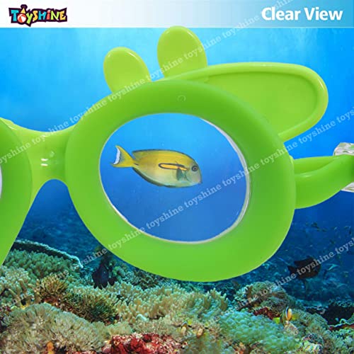 Image of Toyshine Swim Goggles, (Dolphin Design) Anti Fog No Leaking Clear Vision Water Pool Swimming Goggles (Age 6-14), Light Green SSTP