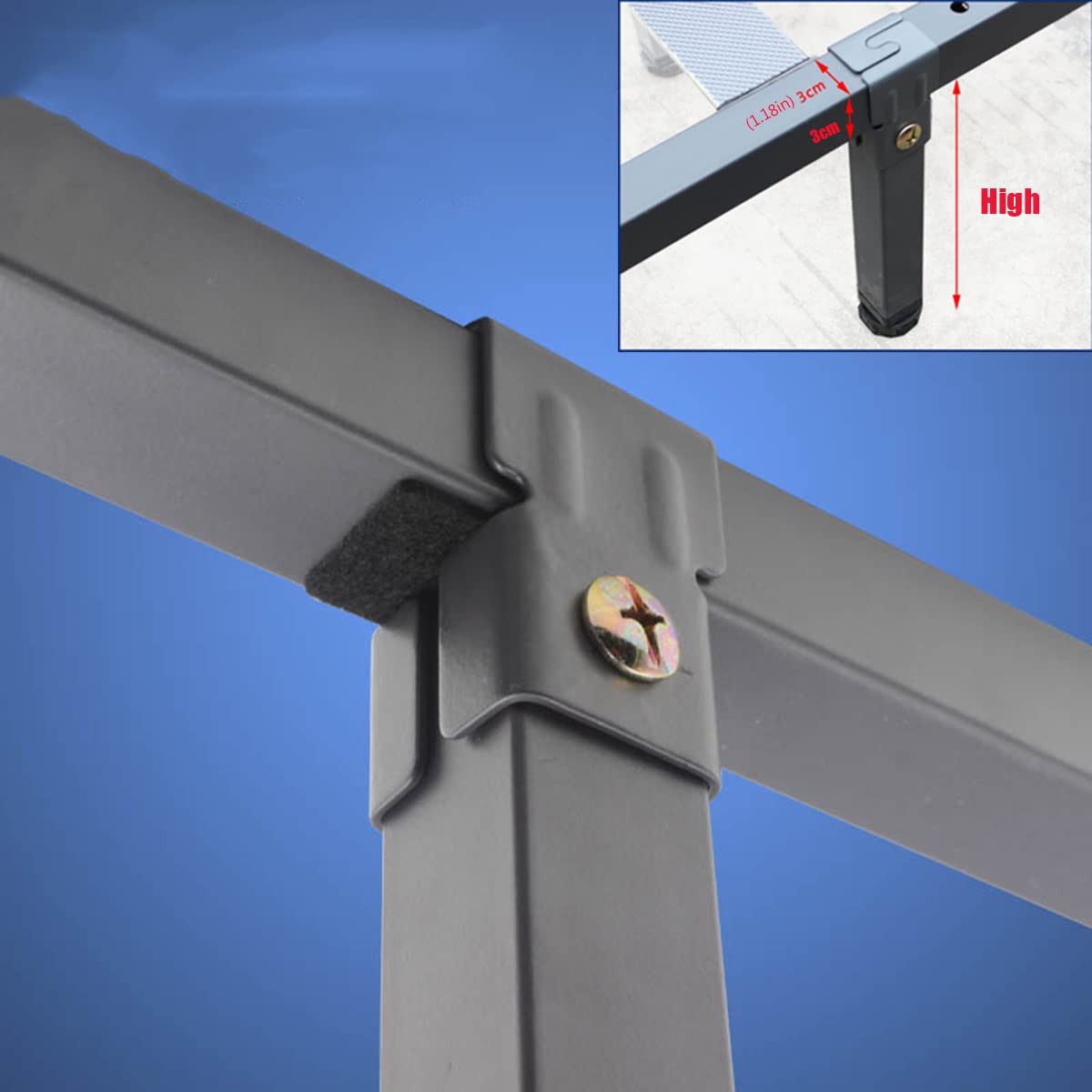 Generico 4 Piedini per Mobili in Metallo Gambe per Mobili Piedini di Supporto Regolabili Accessori per Telaio del Letto Braccio di Serraggio Opzionale Design Grigio Scuro (26 cm / 10,2 Pollici)