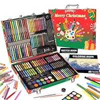 KINSPORY Mallette dessin Enfant, 150 pièces coloriage kit dessin Enfant, Art Set, Mallette de Coloriage