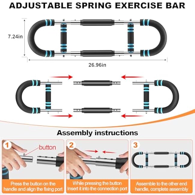 Twister Arm Exerciser, 66-110lbs 3-Level Adjustable Chest Workout Equipment, Arm Trainer for Men, Portable Chest Exerciser, Chest Clip Muscle Fitness Device, Gift for Fitness Lover & Beginners over 15