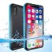 Effun iPhone X Waterproof Case, Wireless Charging Support IP68 Certified Waterproof Cover Dust/Snow/Shock Proof Case with Cell Phone Holder, PH Test Paper, Stylus Pen and Floating Strap Light Blue