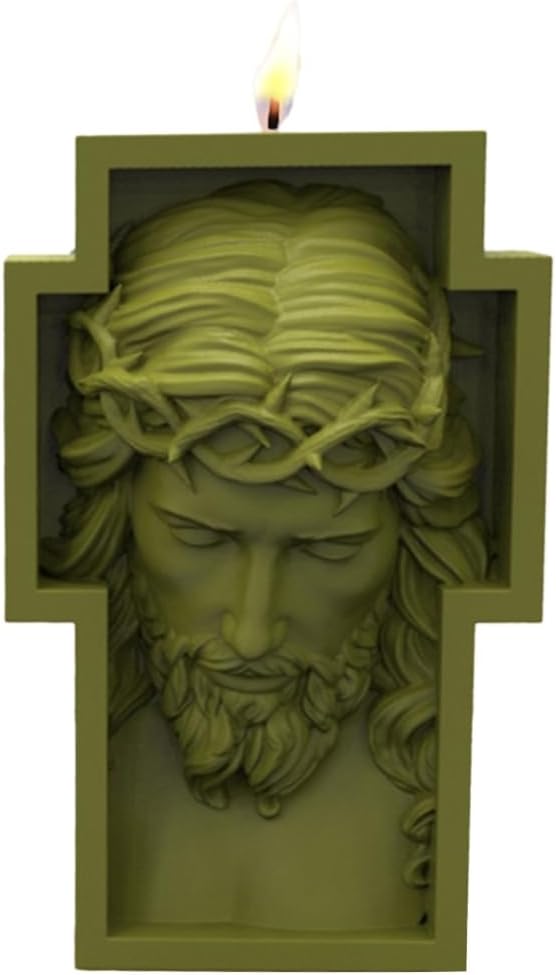 Generic Man Head Statue Decoration Candle Silicone Mold Epoxy DIY Decoration Making Soap Melt Resin Christmas Home Decorations, As shown in the figure