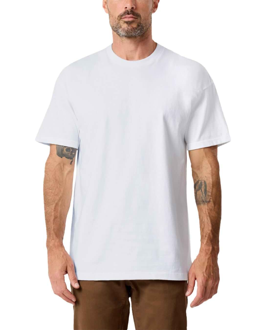 Heavyweight T Shirts for Men Boxy Oversized 100% Cotton Thick Tees S-3XL 6.8oz heavy duty combed ring-spun thick tee shirts - boxy drop-shoulder fit for streetwear & workwear layering.