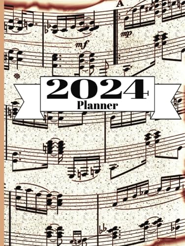 2024 Music Score Sheet Planner: Two Page View, Weekly and Monthly Organizer and Appointment Scheduler image 2