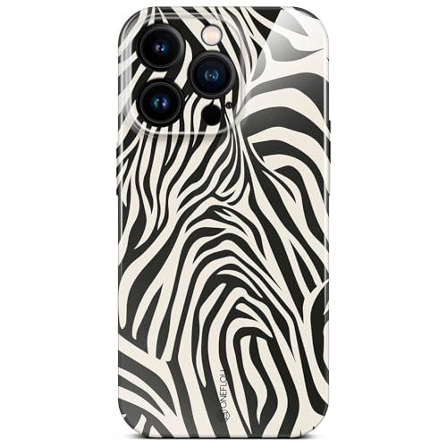 Coque iPhone 14 Pro fine avec imprimé animalier zèbre électrique et protection caméra