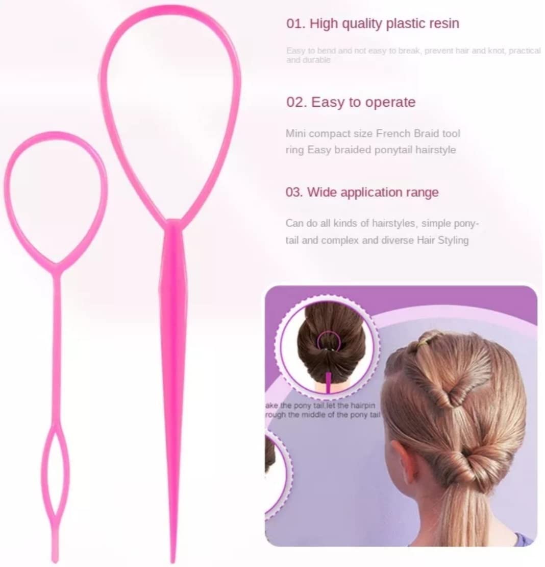 Horquillas para el pelo para trenzas juego de 2 unidades (ROSA FUERTE)