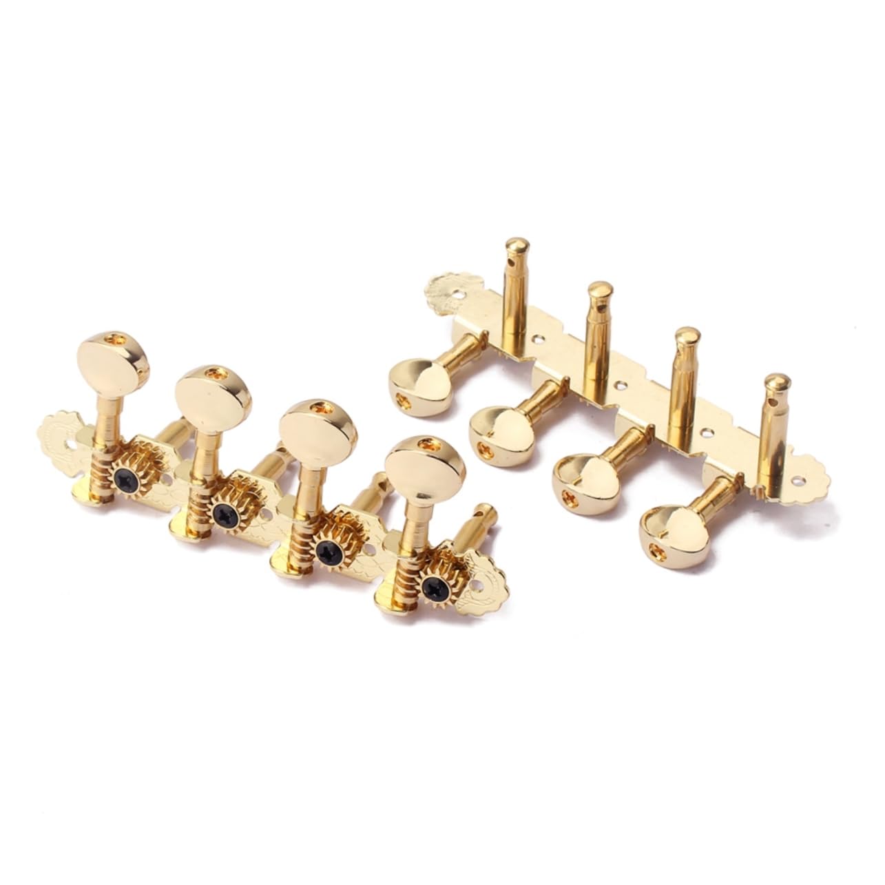 Yardwe Mandolin / 8 Strings Guitar Tuning Keys 4 Right 4 Left Tuning Pegs with Mounting Screws Ferrules Gold Color