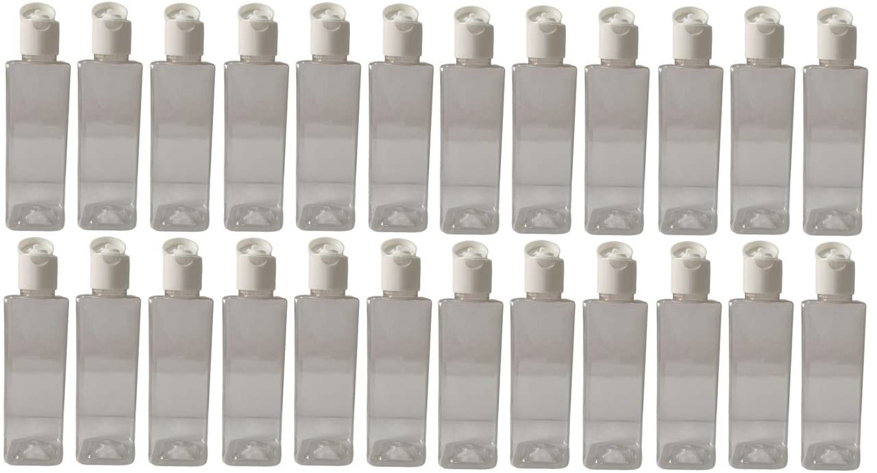 200ml Empty Clear Square White Fliptop Plastic Bottles Refillable Travel Size Cosmetic Travelling Containers Small Leak Proof Squeeze Bottles for Toiletries,Shampoo|Pack of 3-image-20