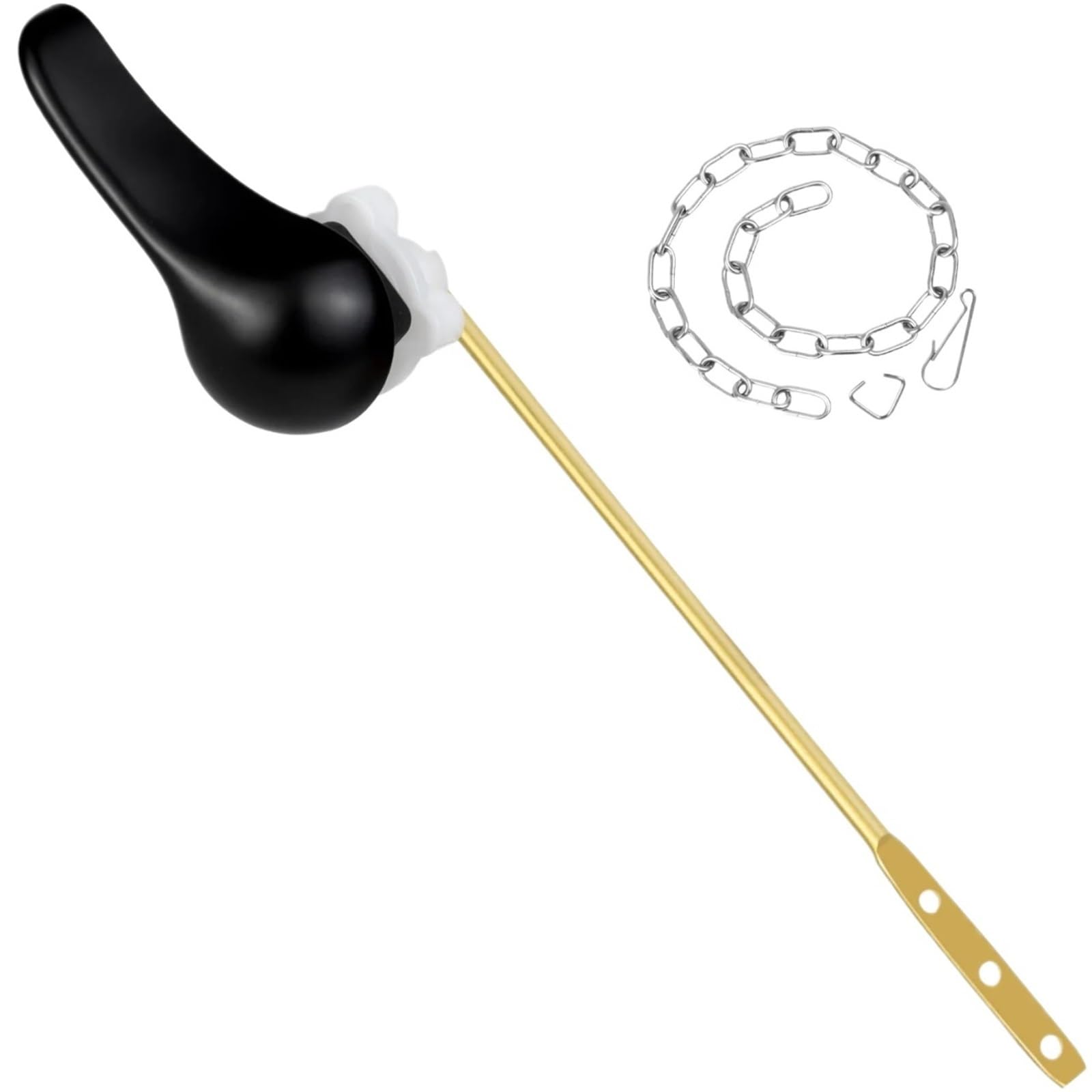 Mlyvax 1set Toilet Handle Replacement Kit Toilet Handle Flush Lever Replacement Front Mount Tank Flapper Chains