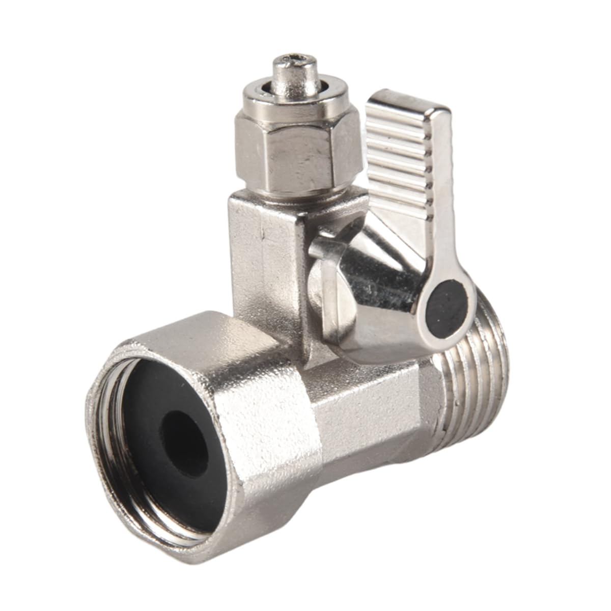 Somoke Feed Water Adapter 1/2" to 1/4" Ball Valve Faucet Tap Reverse Osmosis Silver