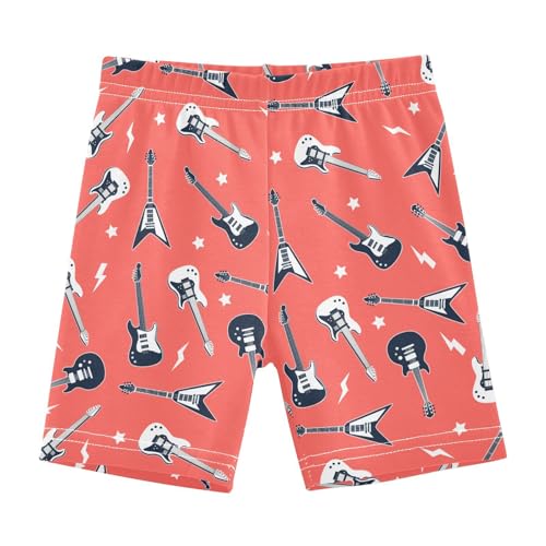 JHKKU Girls Guitar Rock Shorts Cotton Cartwheel Bike Kids Biker Under Dress Dance Short Girl Clothes 4T