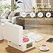 Yintiny Rechargeable Leather CD Player with Speakers, Bluetooth Transmitter, Festival Gift, BGM Player for Home Decor., white