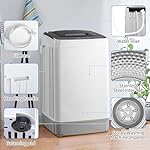 Winado Full Automatic Washing Machine, 17.6Lbs Top Load Portable Washer with Drain Pump, 10 Wash Programs 8 Water 2 in 1 Washer and Dryer for Apartments, RV, Camping - Image 5