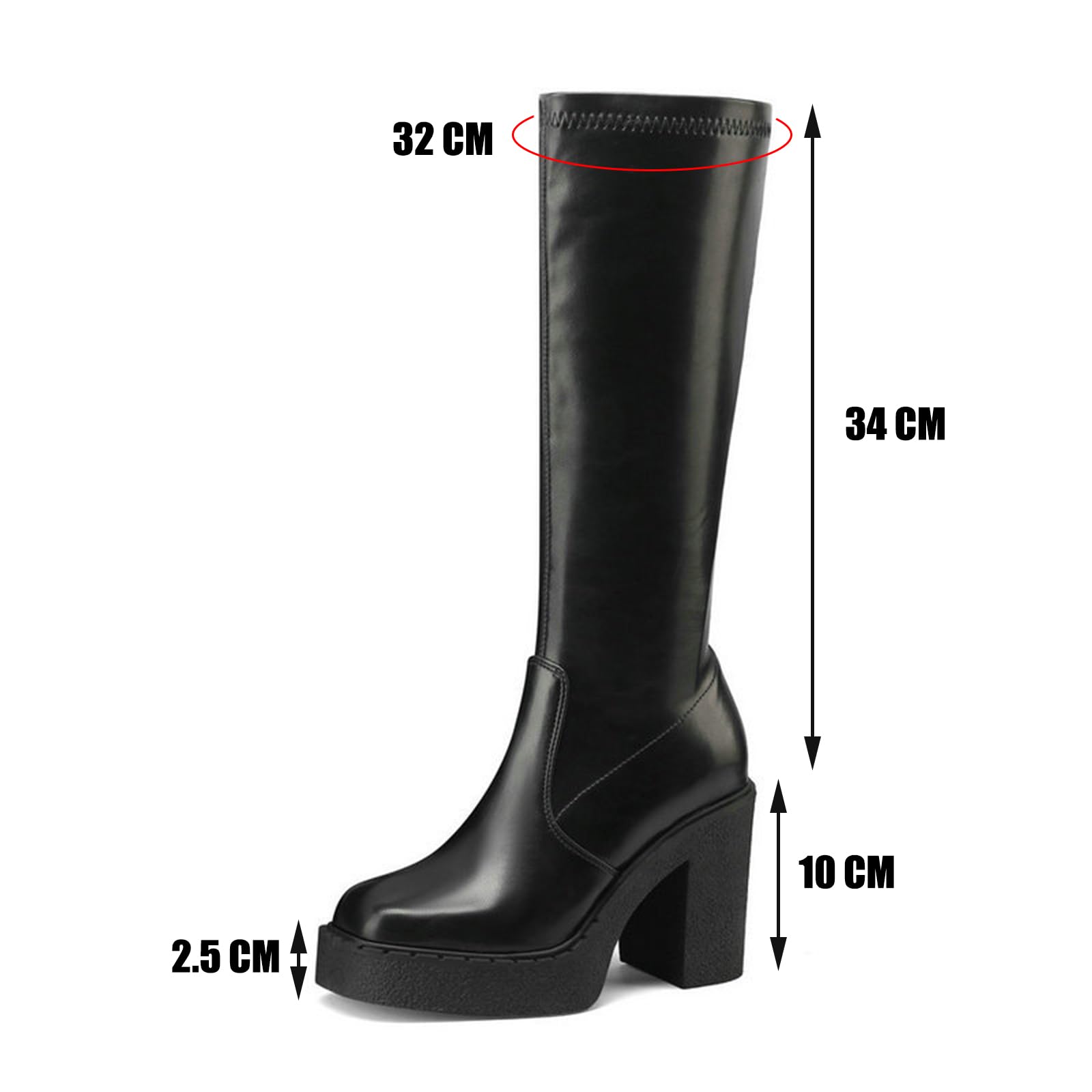 Botas Stretch para Mujer con Tacón Bloque
