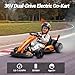 Licensed McLaren 36V Electric Go Kart for Kids, Drift Crazy Cart with Adjustable Seat, 400W Powerful Motor, LED Lights, Max Load 130 lbs, Racing Ride-On Toy for Ages 6+ (Orange 36V)
